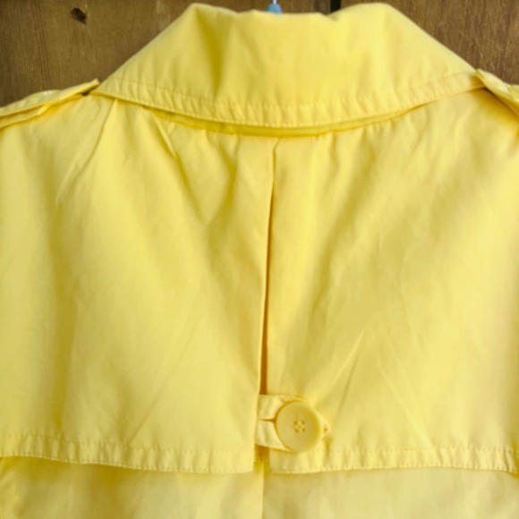 GEORGE Yellow Double-Breasted Trench Coat Belted Cotton Windbreaker Jacket L - Picture 15 of 17